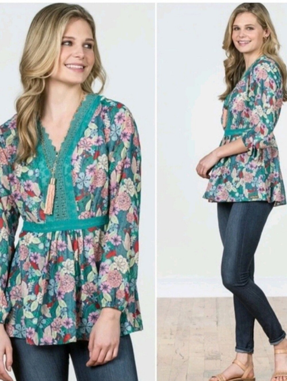 Matilda Jane WOMENS LARGE Kookaburra Multicolor Floral Top